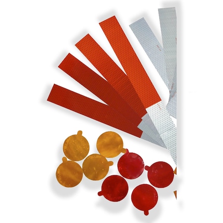 Velvac Conspicuity Strips 2"X18" Red/White 058373